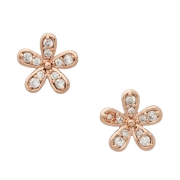 KATE SPADE • Rose Gold Gleaming Gardenia Flower Earrings - Picture 1 of 4